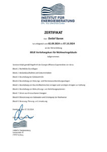 Energieberater Hamburg Zertifikat